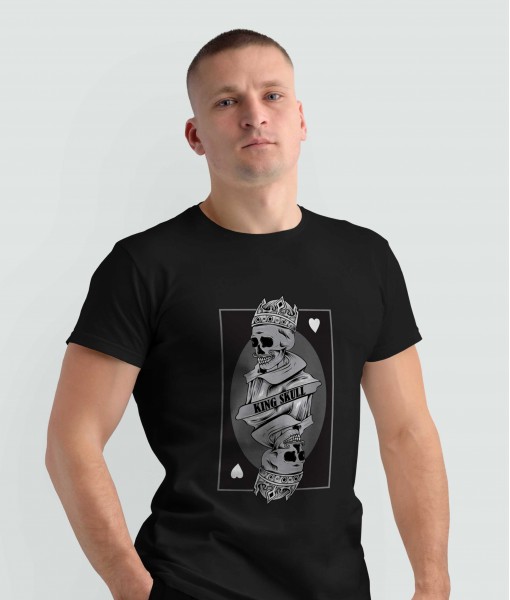 Мъжка тениска с щампа Готика Hearts King skull I